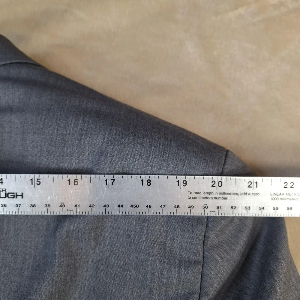 Lauren Ralph Lauren Suit Jacket Mens 46R Gray Wool Single Vent 2 Button Formal